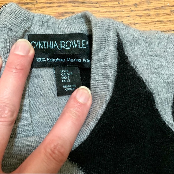 Black and Grey Cynthia Rowley Sweater Dress - Picture 4 of 4